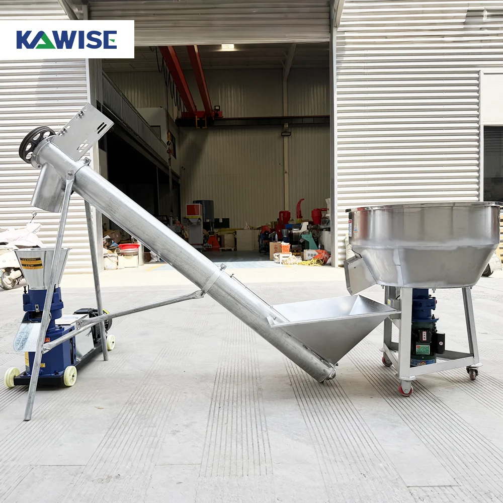 AIROW 200 to 600 Kg/h Complete Poultry Feed Production Line with Crusher Mixer Screw Conveyor and Flat Die Pellet Mill