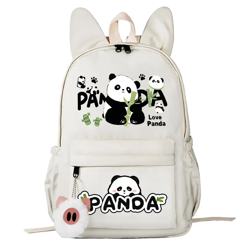 

Panda He Hua Backpack Fashion Cute Rabbit Ears Schoolbag Large Capacity Student School Bag Boys Girls Kawaii Travel Backpack