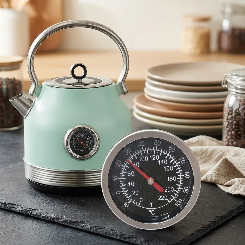 Stainless Steel Mechanical Thermometer -10 to 100 C Range 1/4 NPT Thread for Boilers Kettles and Heating Tanks