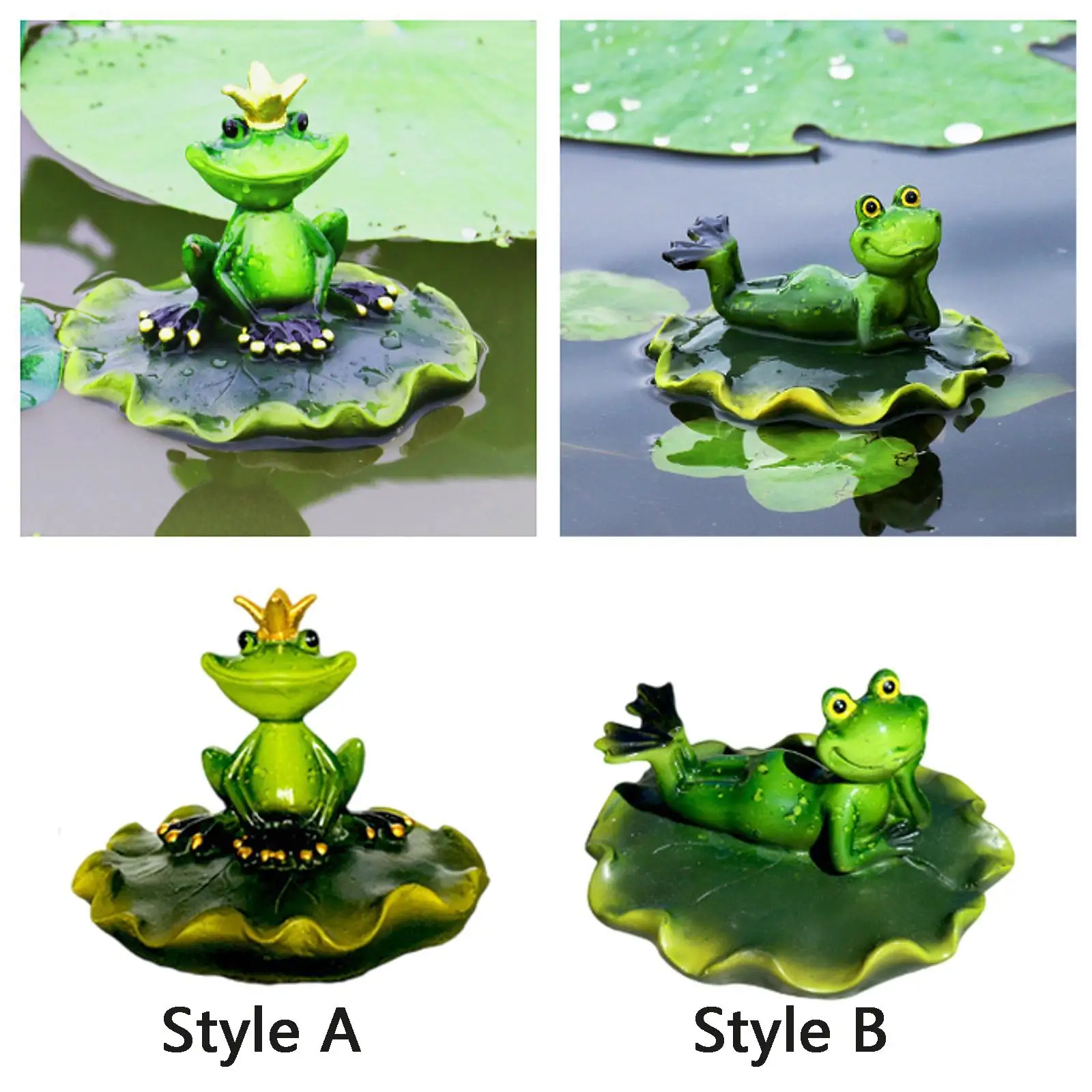 

Pond Water Floating Frog Figurine Decorative Funny Gift Craft Collectible Resin Ornament for Garden Pond Aquarium Outdoor Patio