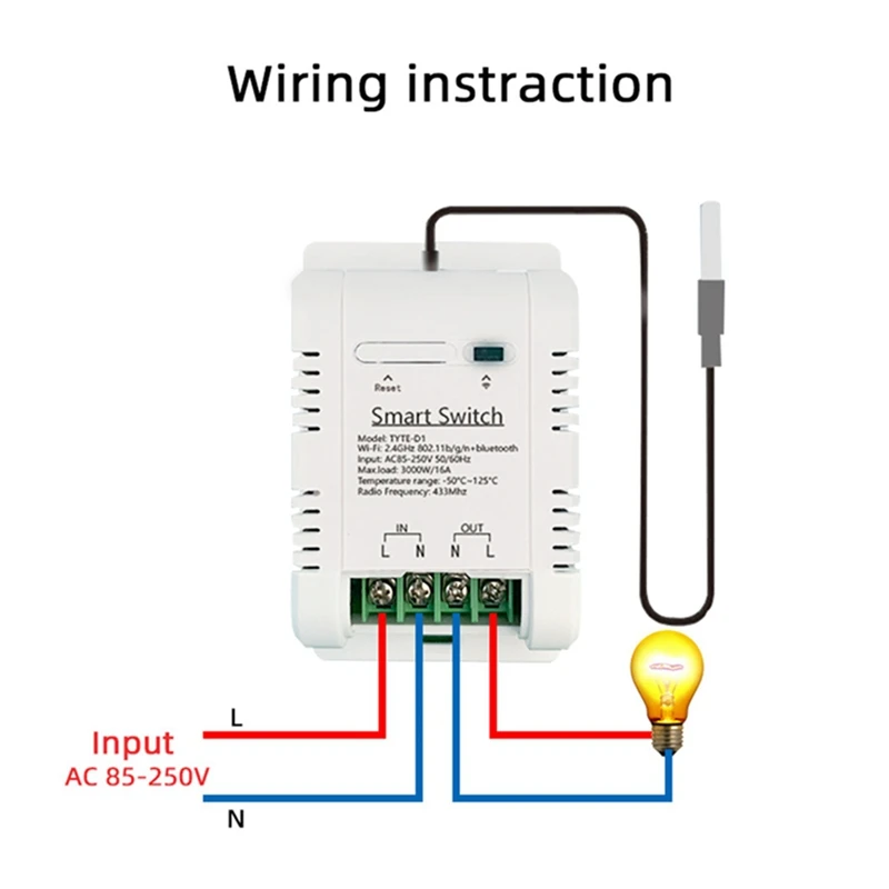 สําหรับ Tuya Zigbee Smart Switch 20A 3000W อุณหภูมิแบบเรียลไทม์และความชื้นการตรวจสอบเทอร์โม
