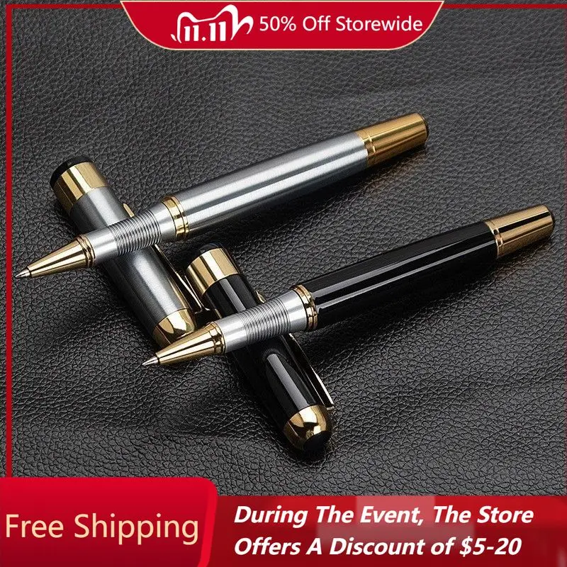 

Роскошные деловые ручки с металлическими бусинами, высококачественная шариковая ручка, фирменные офисные канцелярские принадлежности, черные 0,7 мм, офисный подарок на годовщину/бизнесу