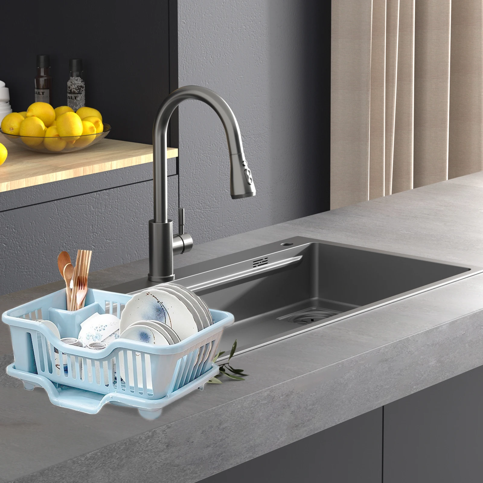 

Dish Drying For Sink Drain Rack Kitchen Utensil Holder Multipurpose Plate Chopstick Organizer Countertop Storage Rack With