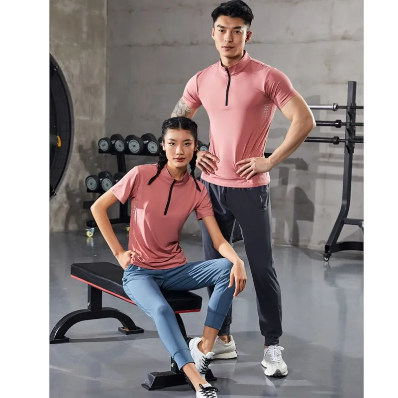 Men Women Compression Running Short Stand Collar T Shirt Fitness Sport Basketball Football Skiing Training Gym Bottom Clothes 05