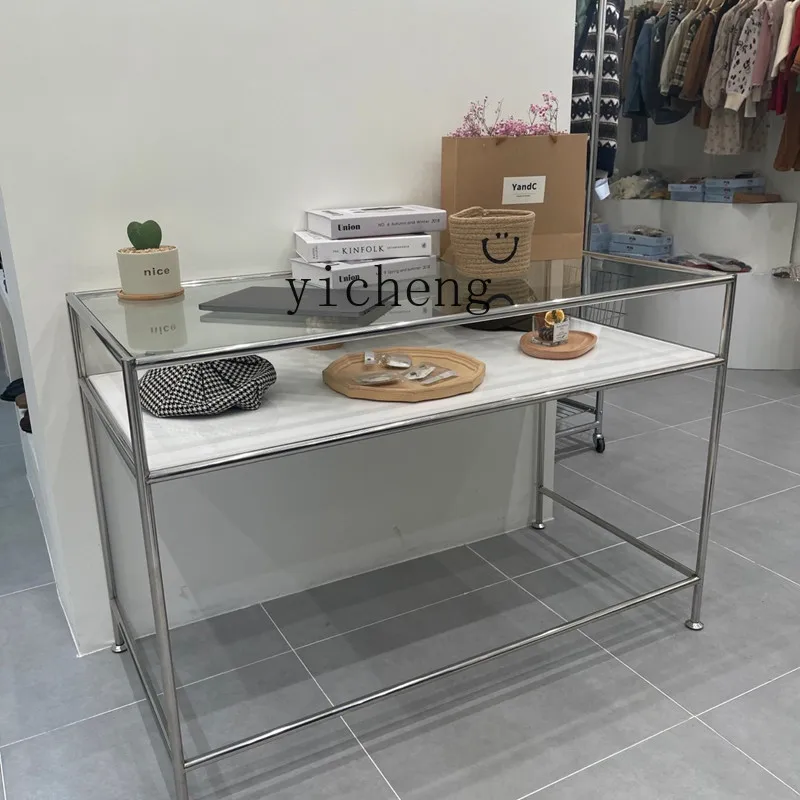 HSN Nakajima  display table stainless steel creative women's clothing store middle shoe bag jewelry display cabinet water table