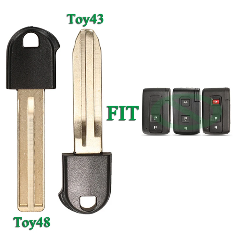 

jingyuqin 1/10pcs Car Smart Remote Emergency Key For Toyota Prius 2004 - 2009 Fob TOY43 TOY48 Blade Replacement