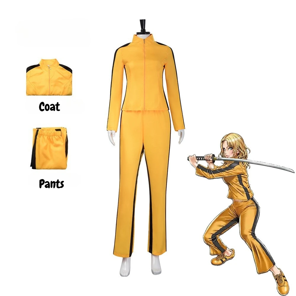 

2025 Halloween Cosplay Kiil Biil Costume Kung Fu Jumpsuit For Women Halloween Carnival Woman Female Girls Uniform Christmas Gift