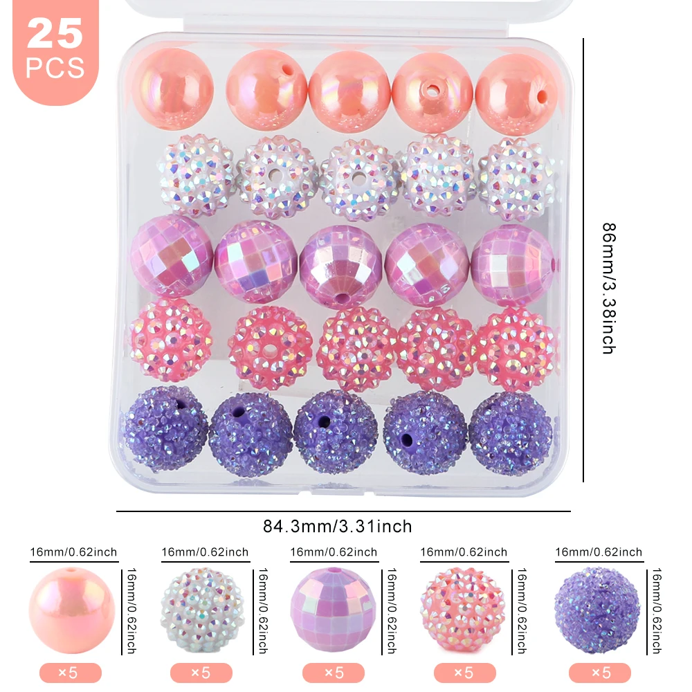 

New Colored Acrylic Shambhala Beads Combination Suit DIY Key Chain Pen Necklace Bracelet Jewelry Accessories