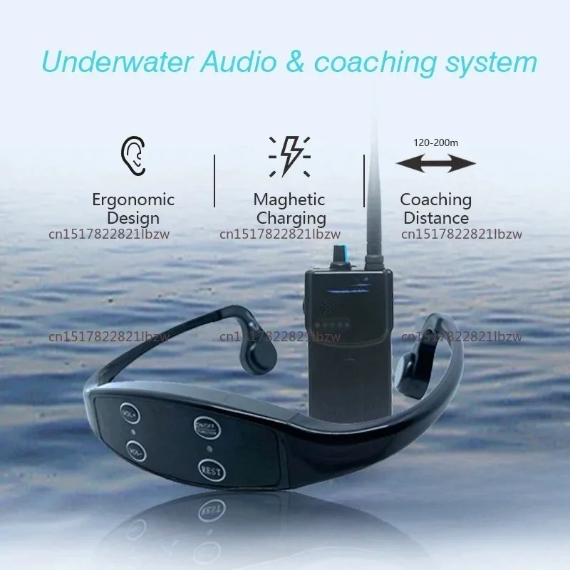 Suitable forSynchronized Swimming Training Equipment Underwater Audio Coaching Swimtalk 1 Headphone 1 Transmitter
