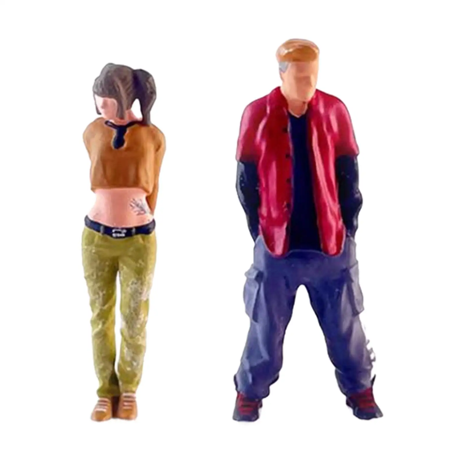 Miniature Girls Boys Figures 1/64 Scale People Figures for Scenery Landscape