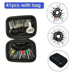 41pcs Car Terminal Removal Kit Box Wire Plug Connector Extractor Puller Release Pin Extractor Set Automotive Repair Tools