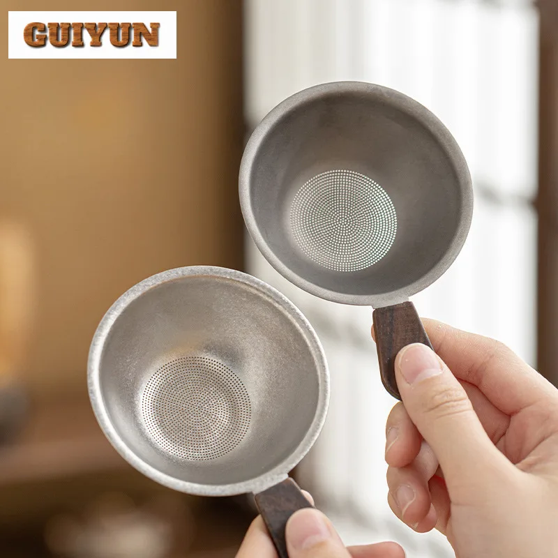 Pure Titanium Tea Separator Infusor Retro Tea Strainer Dispenser Tea Soaking Tea Filter Chinese Tea Set Accessories Ornaments