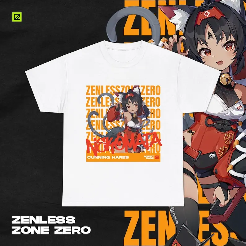 Zenless Zone Zero Nekomata Shirt ZZZ Gacha Game Merch Fan Shirt Unisex Cotton