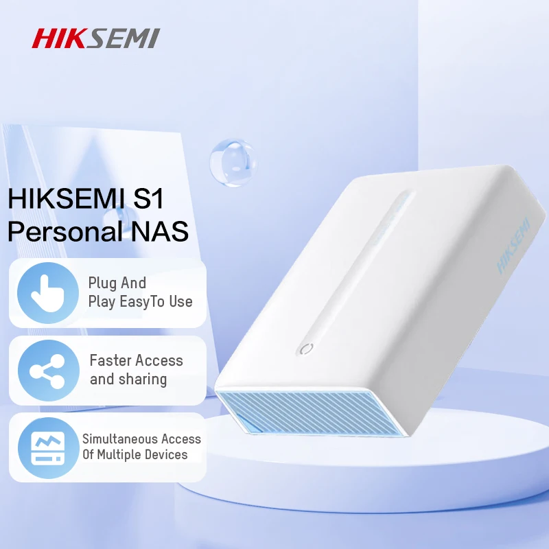 Hiksemi NAS S1 privátní oblak sdílení sit' připevněn úložný serveru pro domácí podpora HDD/SSD 2.5/3.5 palec 12TB maxi