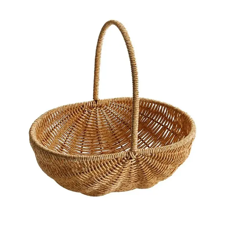 

【OFF-SHELF】Shopping Basket Spring Outdoor Picnic Basket Grocery Tote Fruit Picking Basket Handheld Basket
