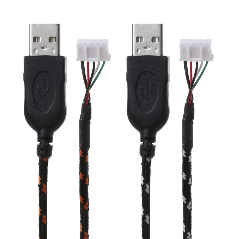 Nylon USB Mouse Cable Line Replacement Wire Orange, White For Steelseries KANA Special Mouse Lines Best Replacement
