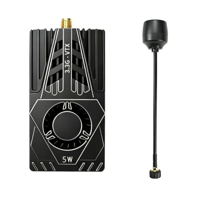 Super Sale 3.3G 5W VTX FPV Video Transmitter with Antenna 25mW/800mW/2000mW/5000mW/PIT Adjustable for FPV Long Range RC Drone