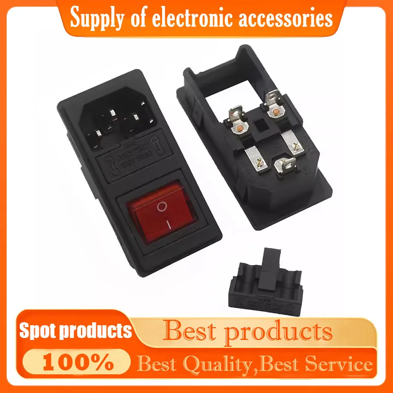 

1PC All copper triple one pin socket with large ship type KCD5 switch with single and double safety ribbon light ac power socket