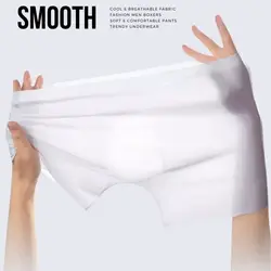 1pc boxer da uomo pantaloncini traspiranti skin friendly biancheria intima da uomo in seta di ghiaccio biancheria intima da uomo sexy antibatterica mutande da uomo mutandine