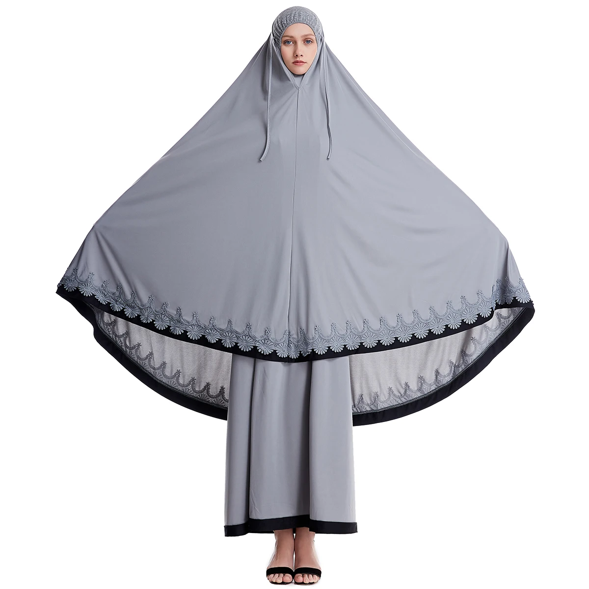 Set di indumenti da preghiera da donna Dubai Namaz Abito lungo Khimar Hijab Formale Abaya musulmano Eid Abbigliamento islamico Jurken Djellaba Abaya