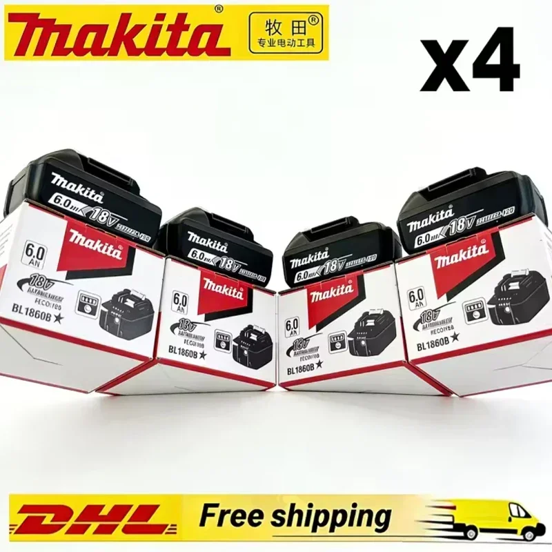 Original 6Ah Makita Bl1860 6Ah Akku für Elektrowerkzeuge Li-Ion Ersatz Lxt Bl1850 Bl1840 für 18V Schraubendreher mit BMS 18V Akku