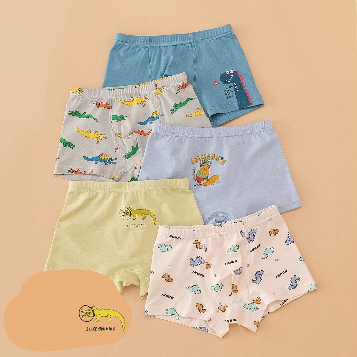 Children's underwear cotton boxer shorts for boys and teenagers boxer shorts 5-pack