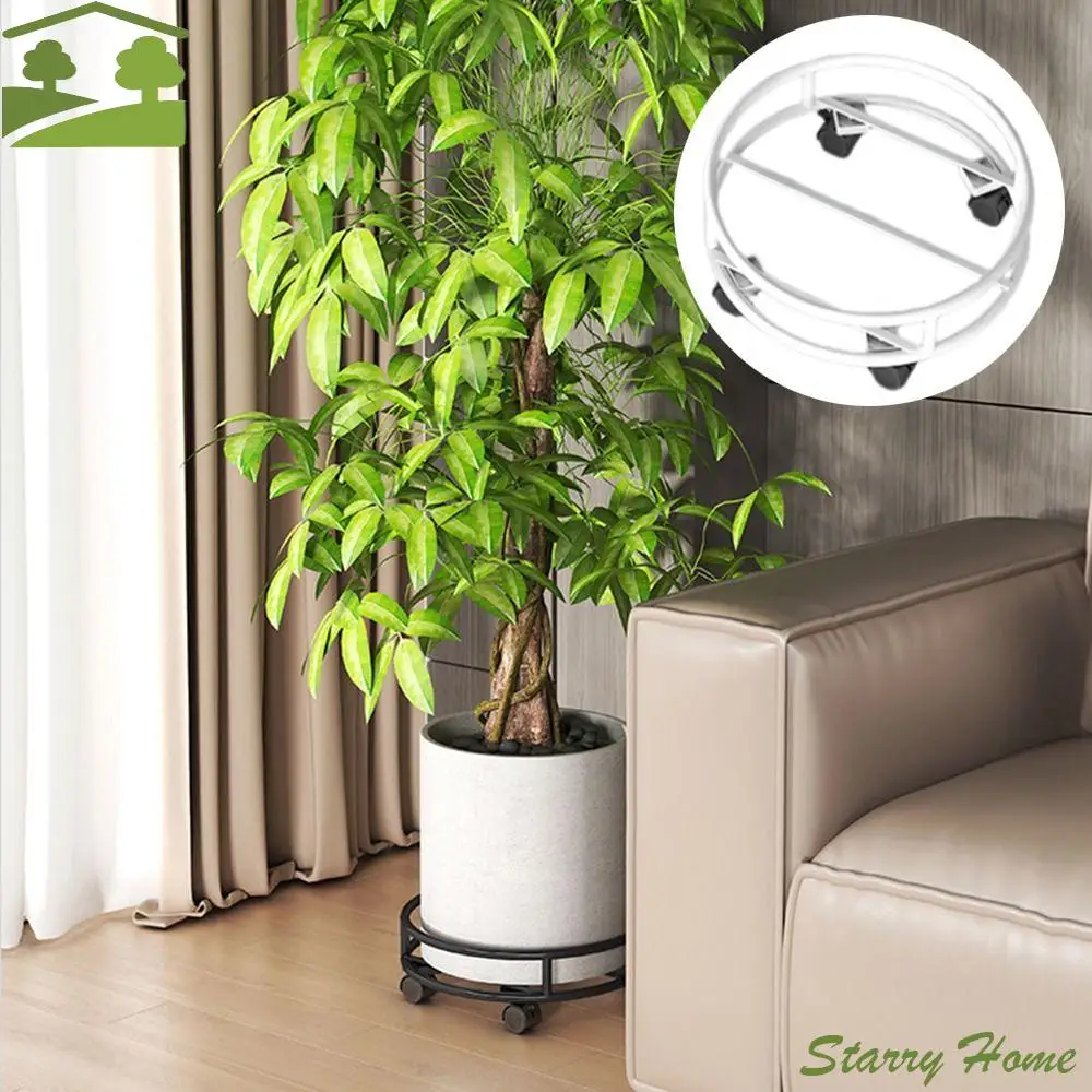 

Sturdy Construction Rolling Plant Pot Stand Movable Lockable Flower Pot Holder Silent Large Load Bearing Plant Roller Base