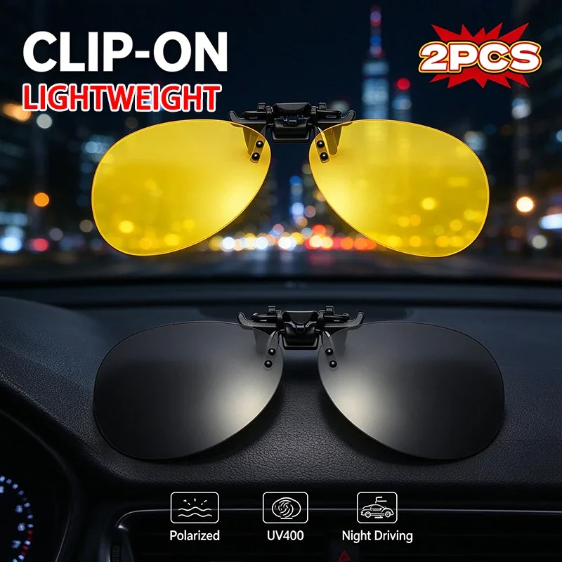 Crafted with precision engineered polarized lens technology, YOOSKE 2PCS Large Frame Clip On Sunglasses offers Luxury UV400