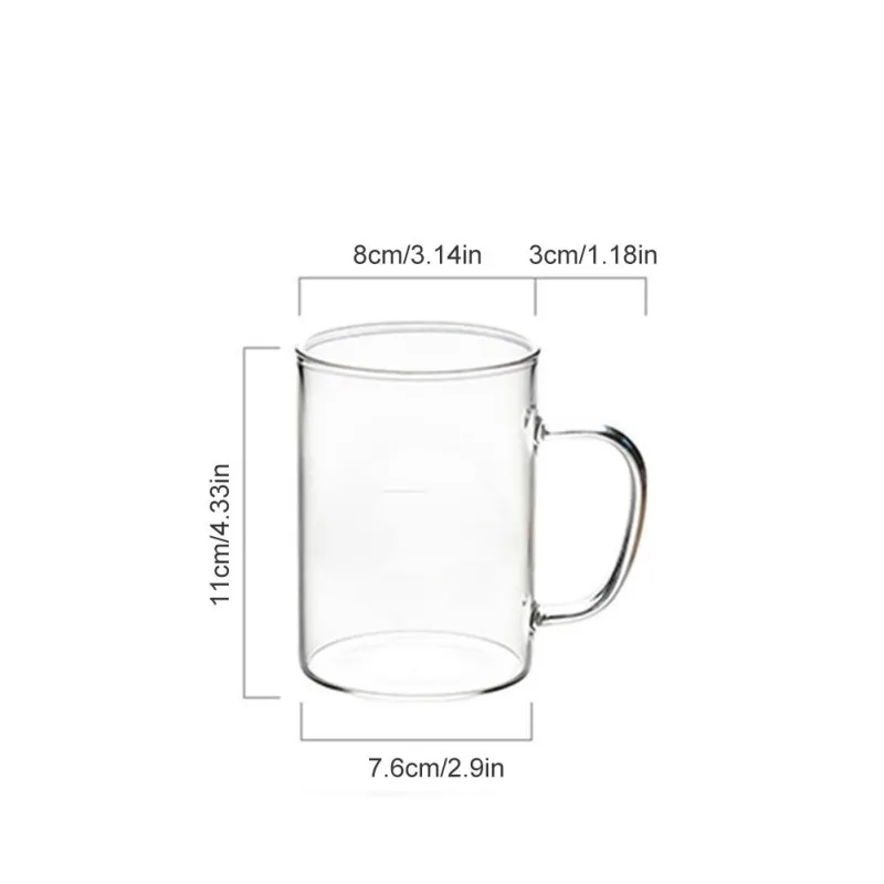Przezroczyste kreatywny list szklane napoje kubek do kawy i herbaty deserowe szkło kubek do mleka śniadaniowe kubek z uchwytem przezroczysta szklanka do napojów