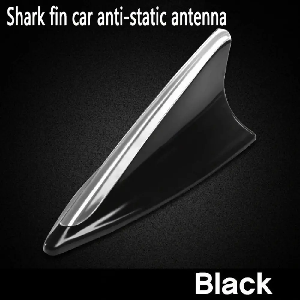 Adapter FM Signal Amplifier Roof Top Mount Aerial Antenna Cover Shark Fin Antenna Carbon Fiber Style Sticker Car Radio Aerials