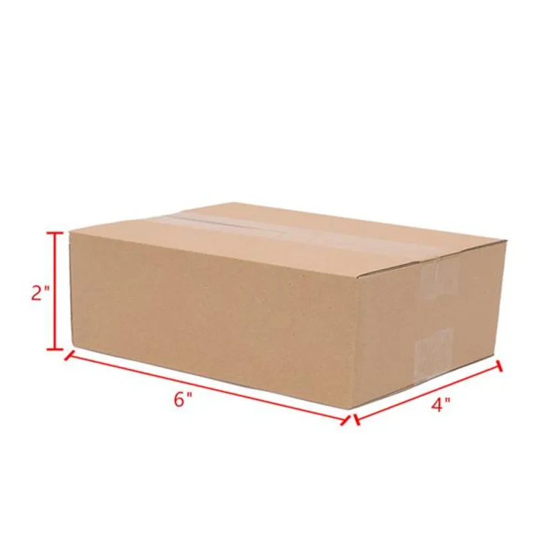 [materiaal] 100 gegolfde papieren verpakkingsdozen 6x4x2" (15,2 * 10,2 * 5,1 cm) Geel Vochtbestendig Stevig en lichtgewicht Waterdicht
