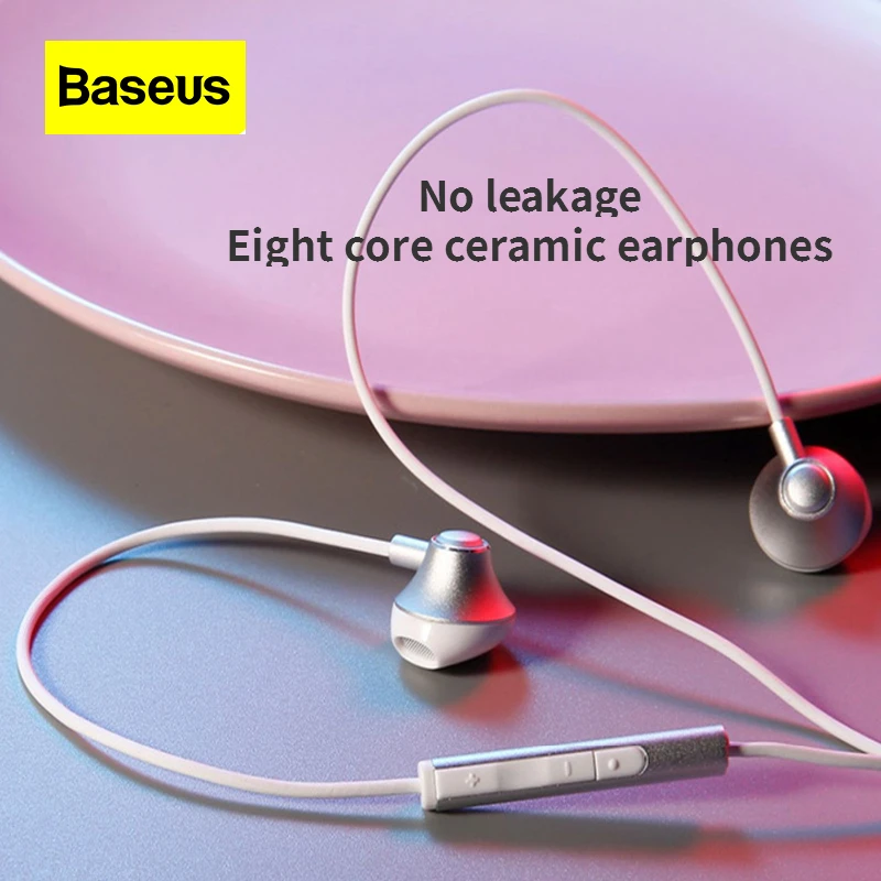 Baseus 3.5mm Wired Half In Ear Earphone 360 ° Deep Bass for Notebook Mobile Phone High Quality 6D Surround Stereo Sound Headset