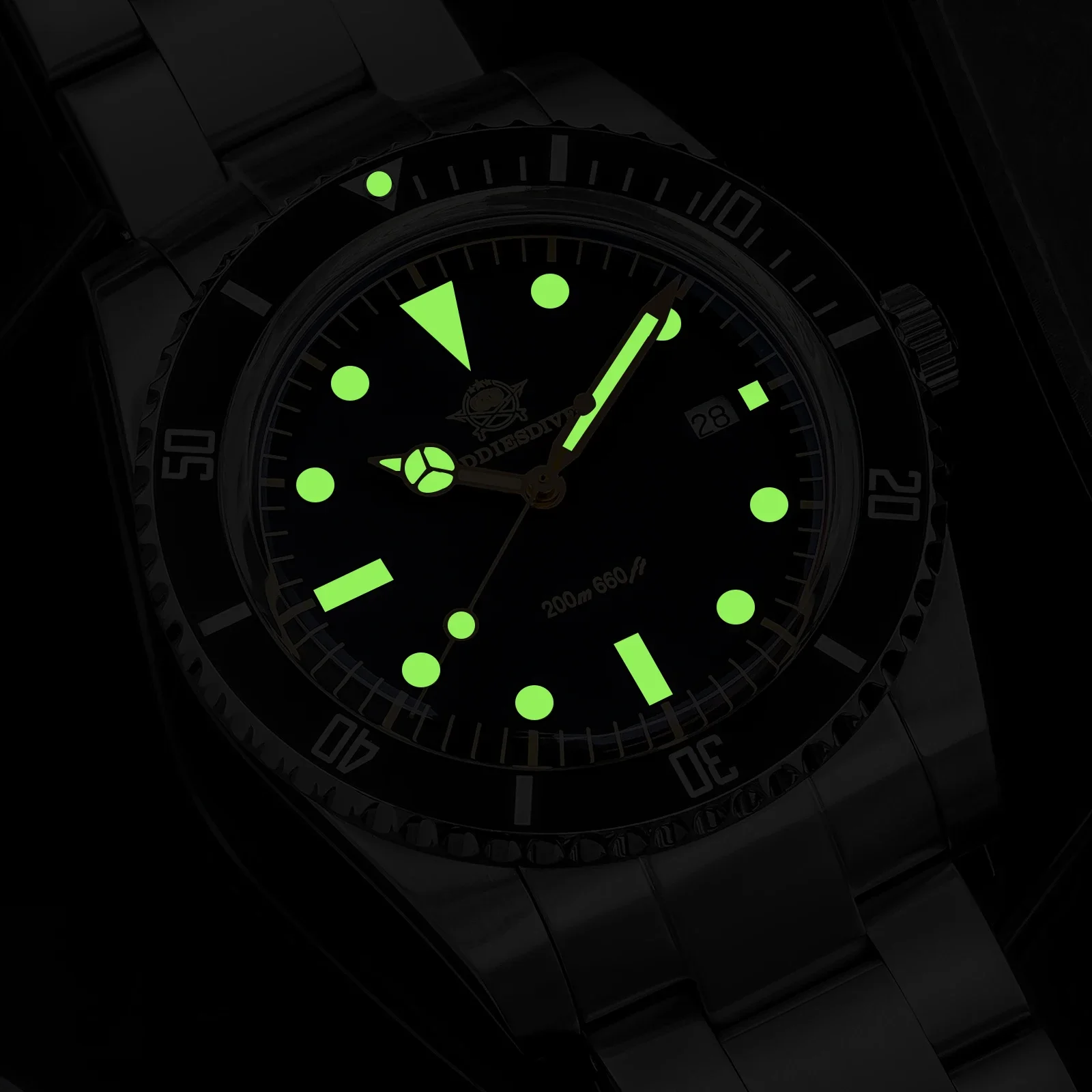 ADDIESDIVE AD2072 reloj hombre NEW Men's Quartz Watches Super Luminous Bubble Mirror Glass 200M Waterproof Man Watch Male Clock