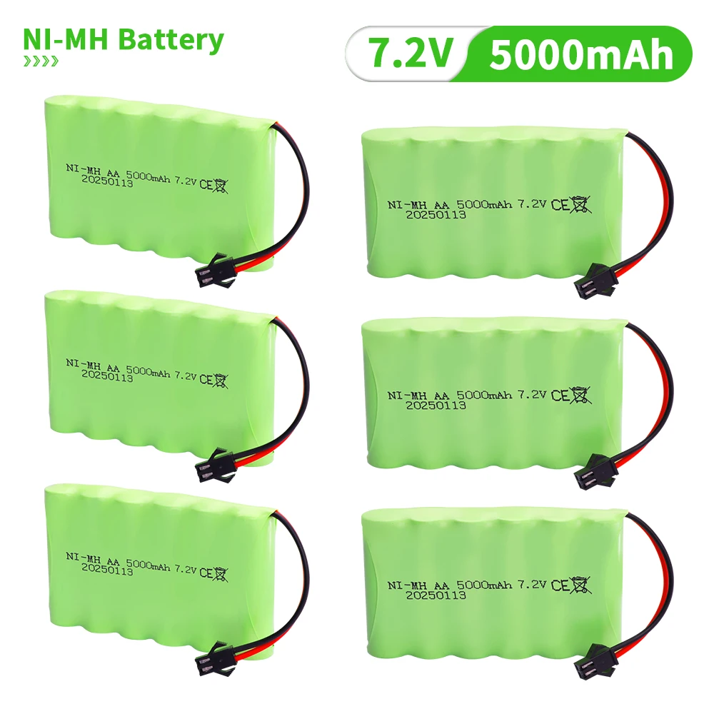 Akumulator NIMH 7.2V 5000mAh AA do zabawek Rc Samochody Czołgi Roboty Pistolet Ulepszony akumulator 3000mah do łodzi Rc 7.2V Akumulator