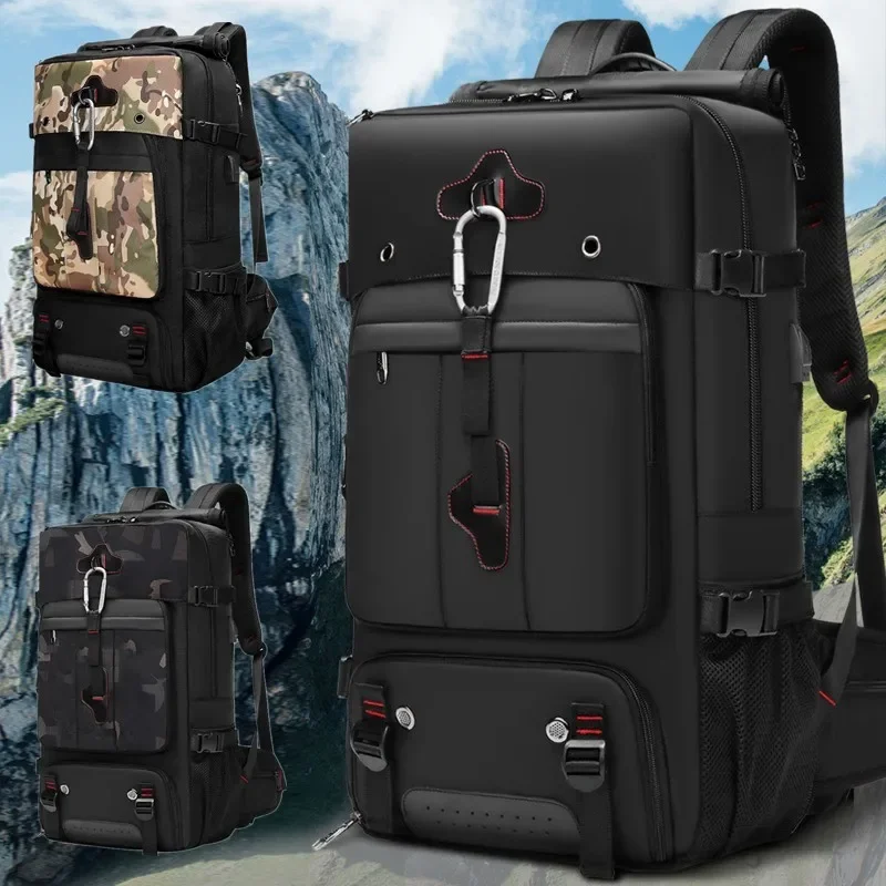 New Men Travel Bag Suitcase Backpack Large Capacity Luggage Bag Multifunctional Waterproof Outdoor Mountaineering Bag