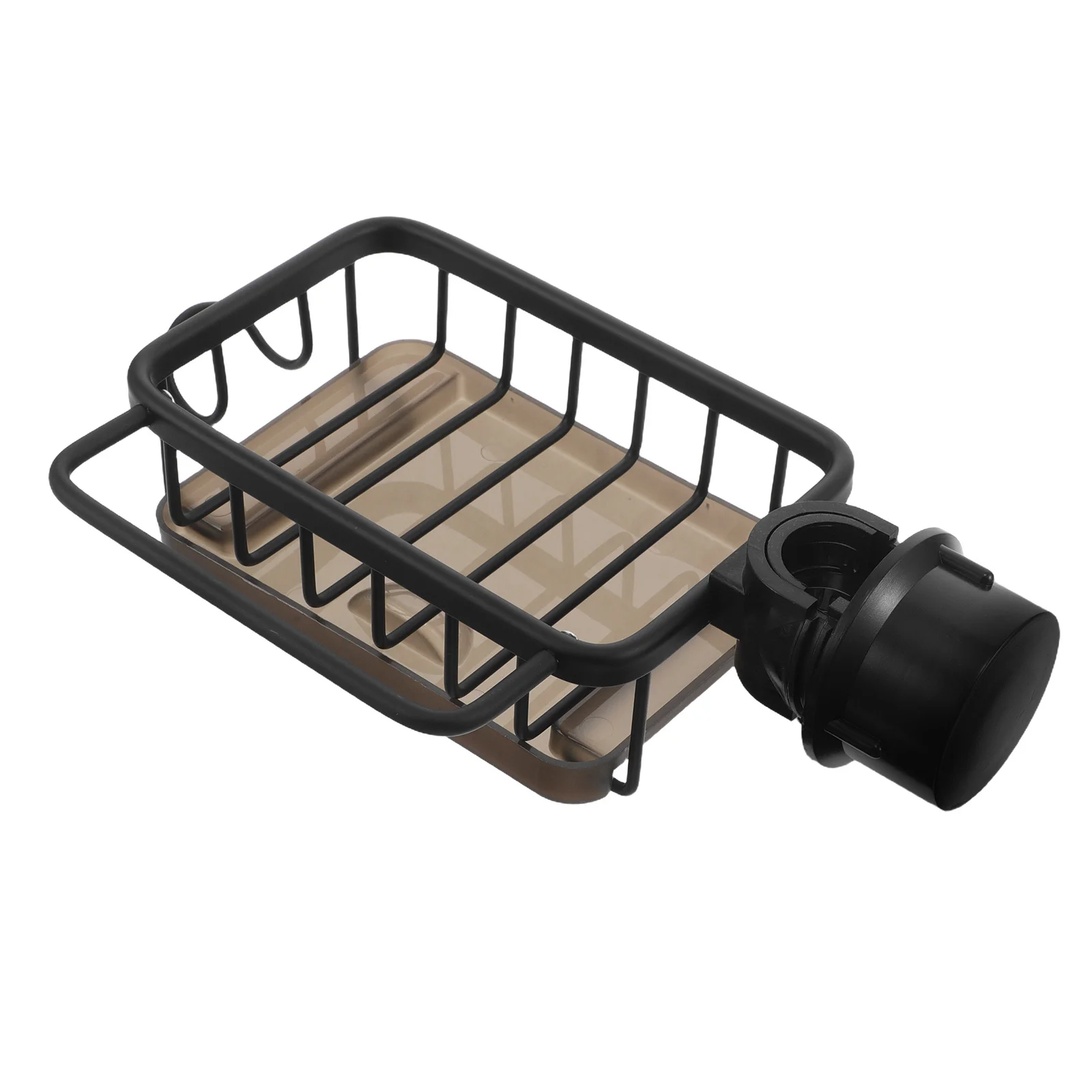 

Modern Black Kitchen Sink Organizer Over Faucet Dish Sponge Holder Drying Rack Storage Caddy Efficient Water Drainage