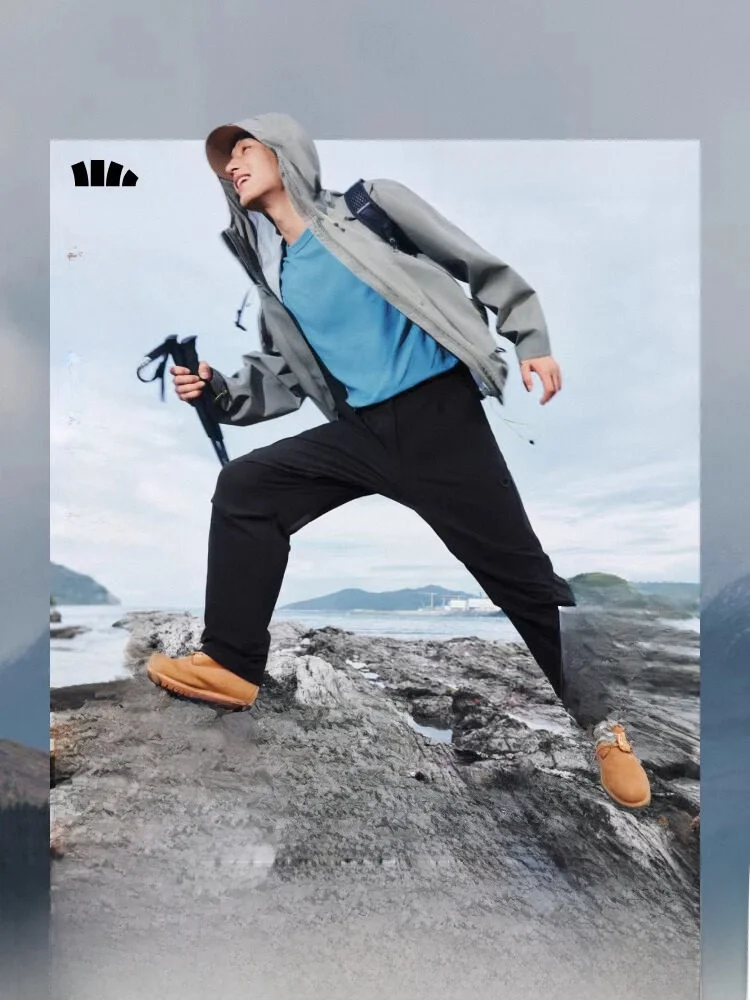 

Waterproof Men's Casual Pants Outdoor Windproof Trousers Loose Fit Straight Leg Workwear Trousers Banana Leaf Paratrooper