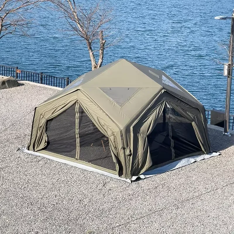 Coody Hub Station Air Tent-Army Green Large Inflatable Beach Tent Glamping Portable Design for Outdoor Camping