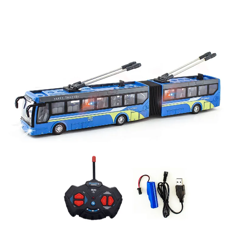 حافلة مزدوجة النقل بجهاز تحكم عن بعد مع ضوء أربع قنوات لاسلكية RC سيارة حافلة المدينة ألعاب أطفال هدية عيد الميلاد للطفل صبي فتاة