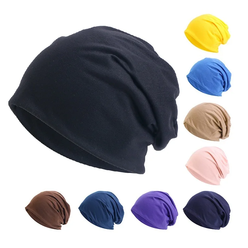 Gorro holgado informal para hombre y mujer, gorro de punto apilable, suave, de gran tamaño, color negro, Unisex