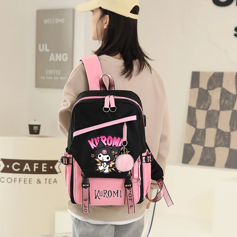 Sanrio Cinnamoroll Canvas Backpack Printed Backpack for Girl Boy Gift Back To School Bookbag Men Women Travel Bag Mochila