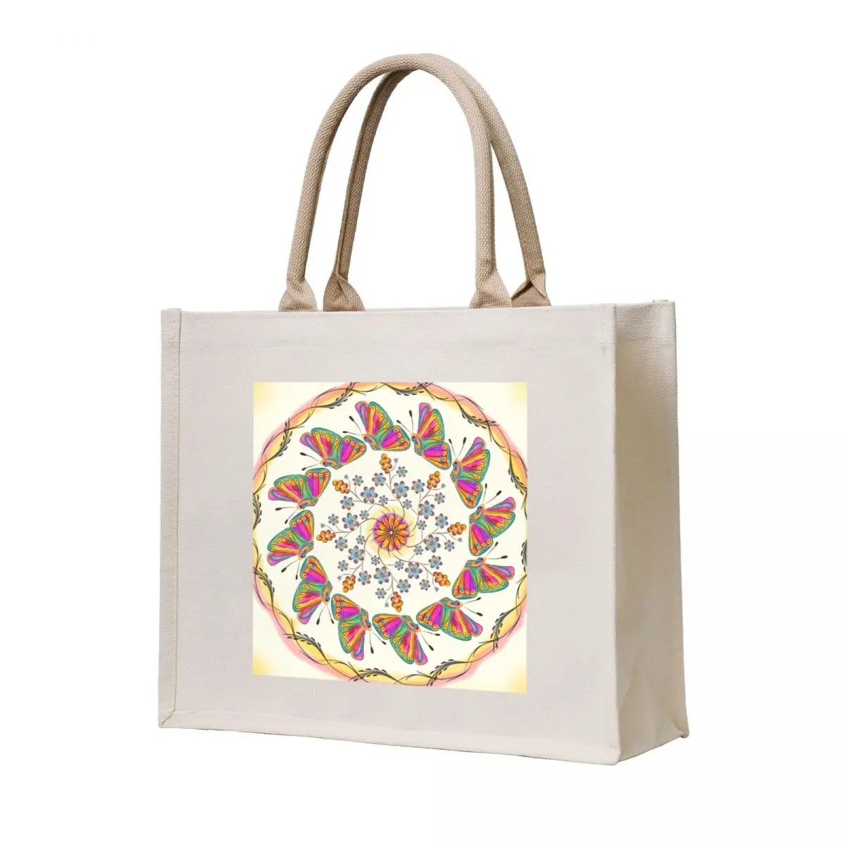 

Butterfly Mandala Tote Bag Handbags cloth bag woman foldable reusable bag tote bags men