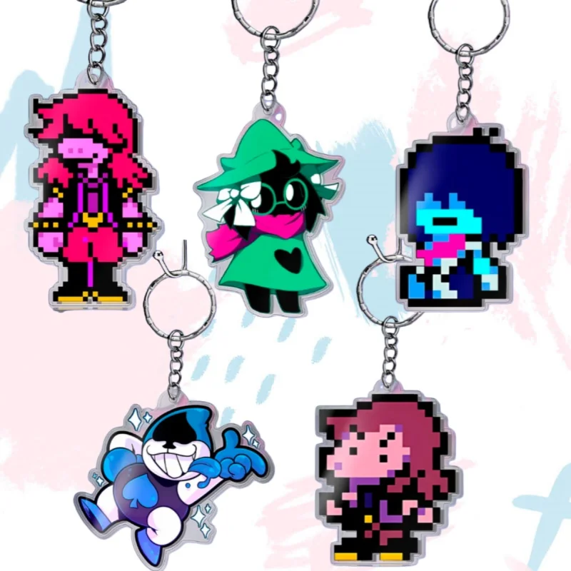 

5Cm Anime Deltarune Pixel Acrylic Key Ring for Deltarune Susie Ralsei Kris Lancer Acrylic Schoolbag Pendant Birthday Present