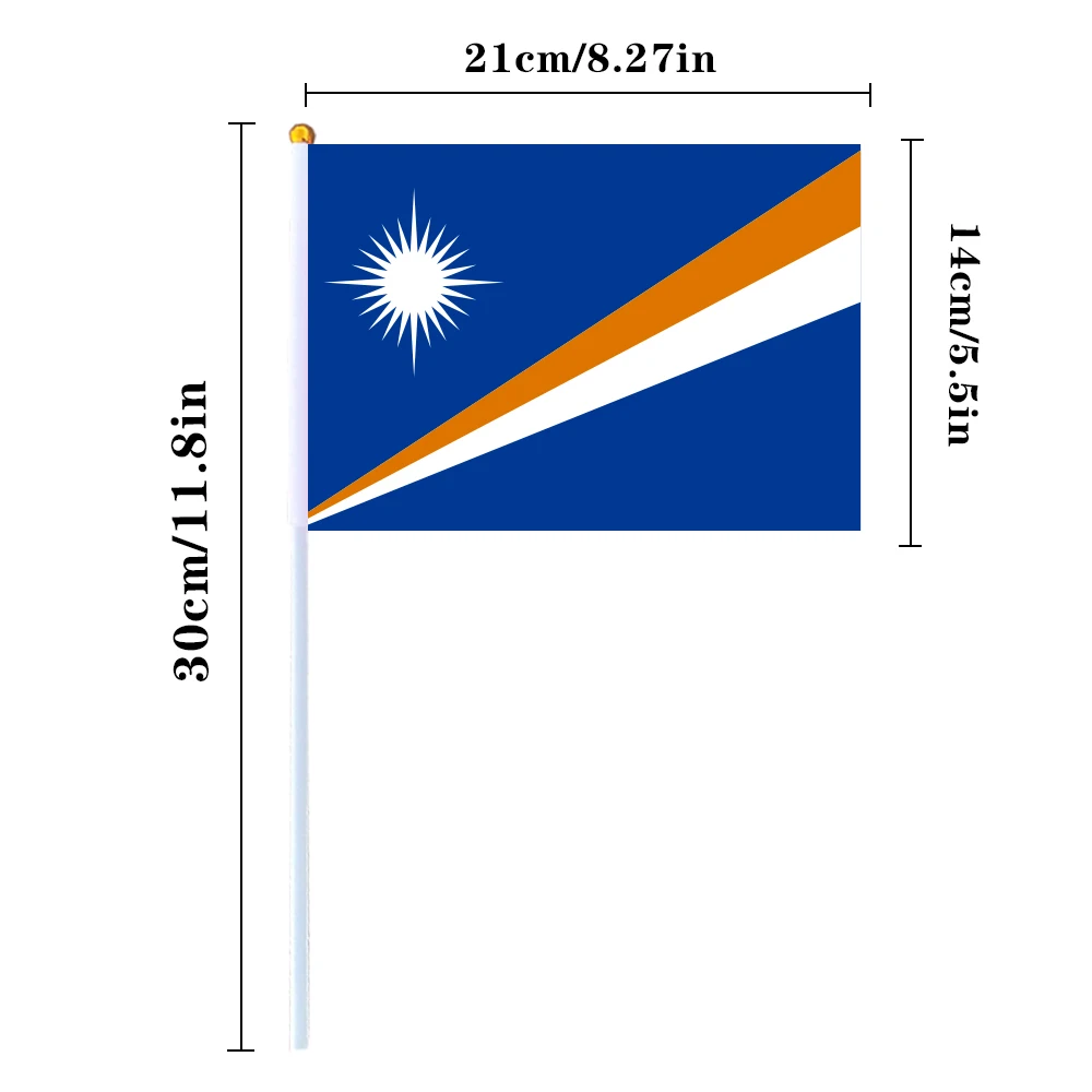 CYPOMELO Marshall Islands national flag 14 * 21cm Marshall Islands small holding waving flag indoor and outdoor home decoration