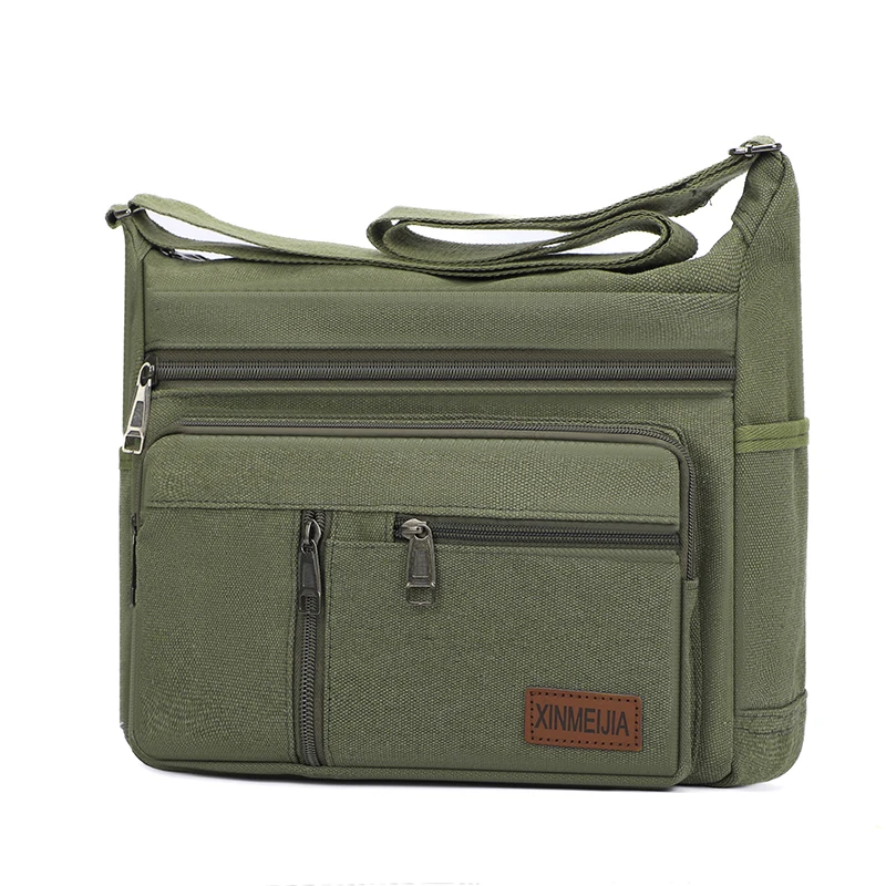 

Мужская повседневная сумка через плечо, большая вместительная сумка через плечо с несколькими отделениями, подходит для повседневных прогулок, путешествий, поездок на работу и т. д.