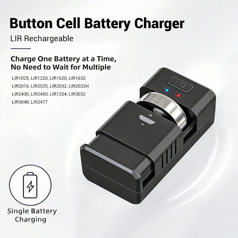 Button Cell Battery Charger for Car Key Remote Electronic Scale Toy Calculator LIR2032 2477 2450 2430 With Indicator Light