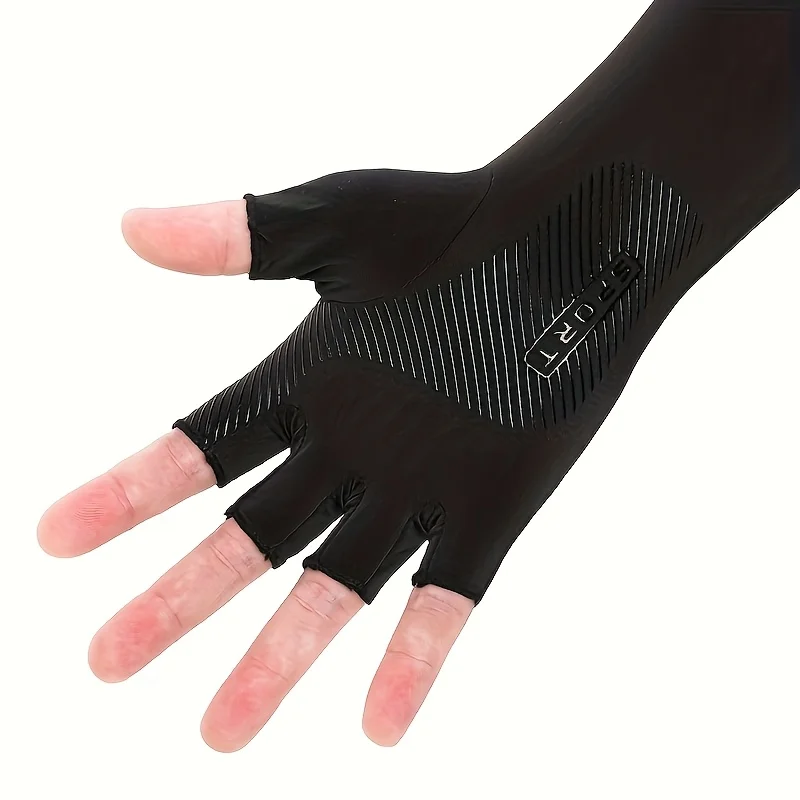 Ice Silk Arm Sleeves Summer Breathable Anti-UV Quick-Dry Cycling Sleeves Sunshade Non-Slip Touchscreen Hiking Driving Arm Cover