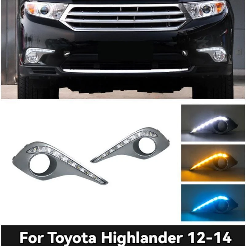 

SAAR Suitable for Toyota 2012/2013/2014 Highlander Modified LED Daytime Running Lights Flowing Turn Signa