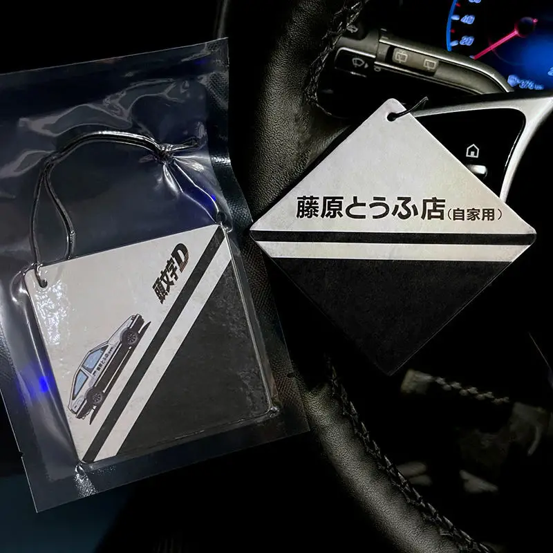 JDM Auto Paper Hanging Car Air Freshener 1/3/7 Pcs Initial D Racing Style Car Rear View Mirrow Pendent Air Freshener Solid Paper