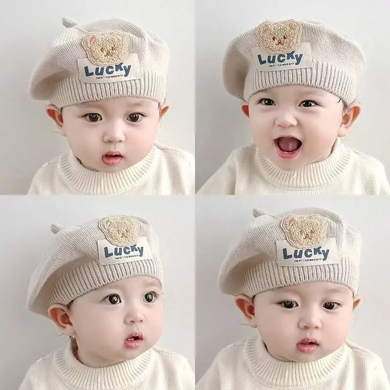 Baby Hat Autumn and Winter Beret Baby Wool Hat Cute Super Cute Men and Women Treasure Autumn Infant Knitted Hat